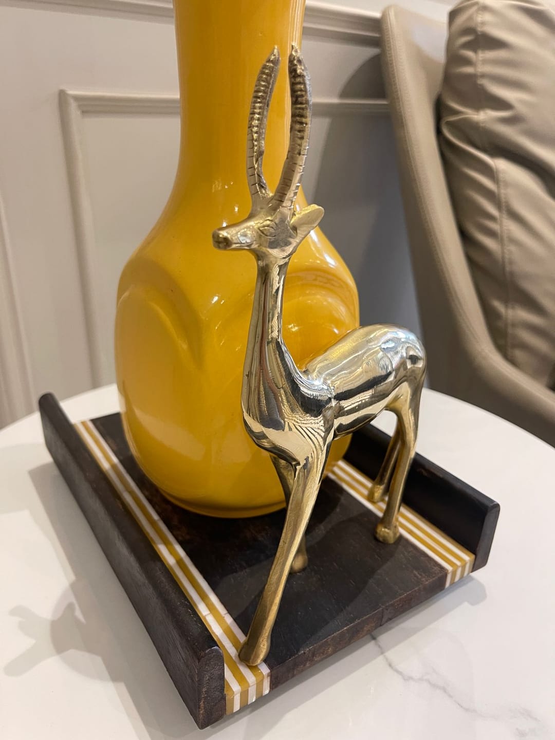 Customer photo review of Handcrafted Brass Deer Idol Vastu Remedy for Stability, Stamina and Energy Balance for WNW Zone, Home and Office Placement | 12 x 22 cm | 820 gm