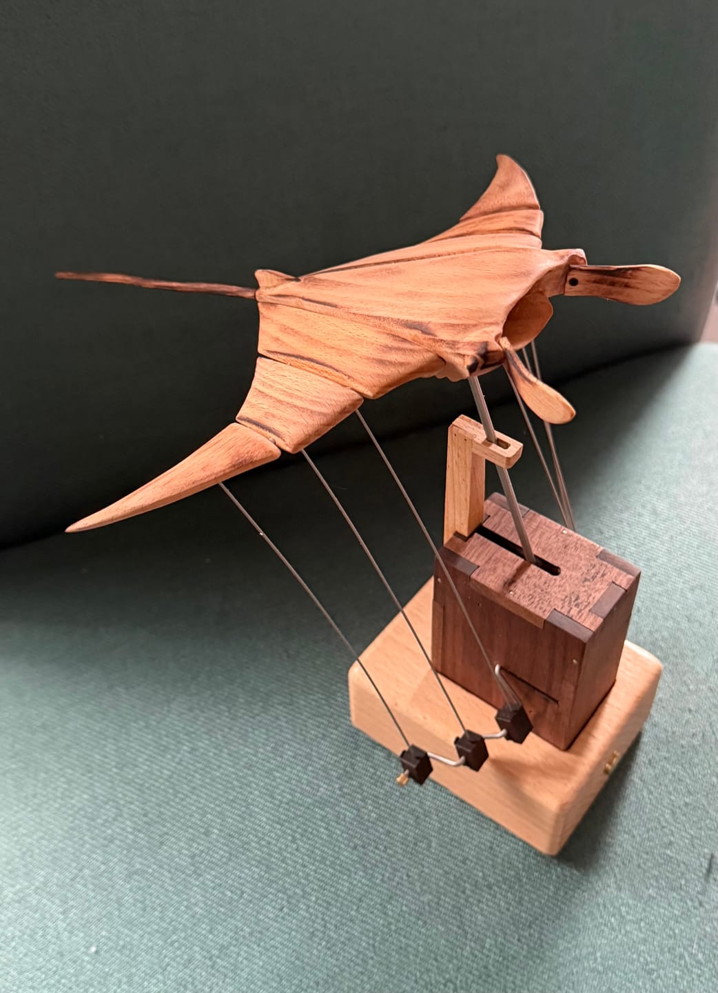 Customer photo review of MarinerPoet™ Handcrafted Wooden Manta Ray Automaton