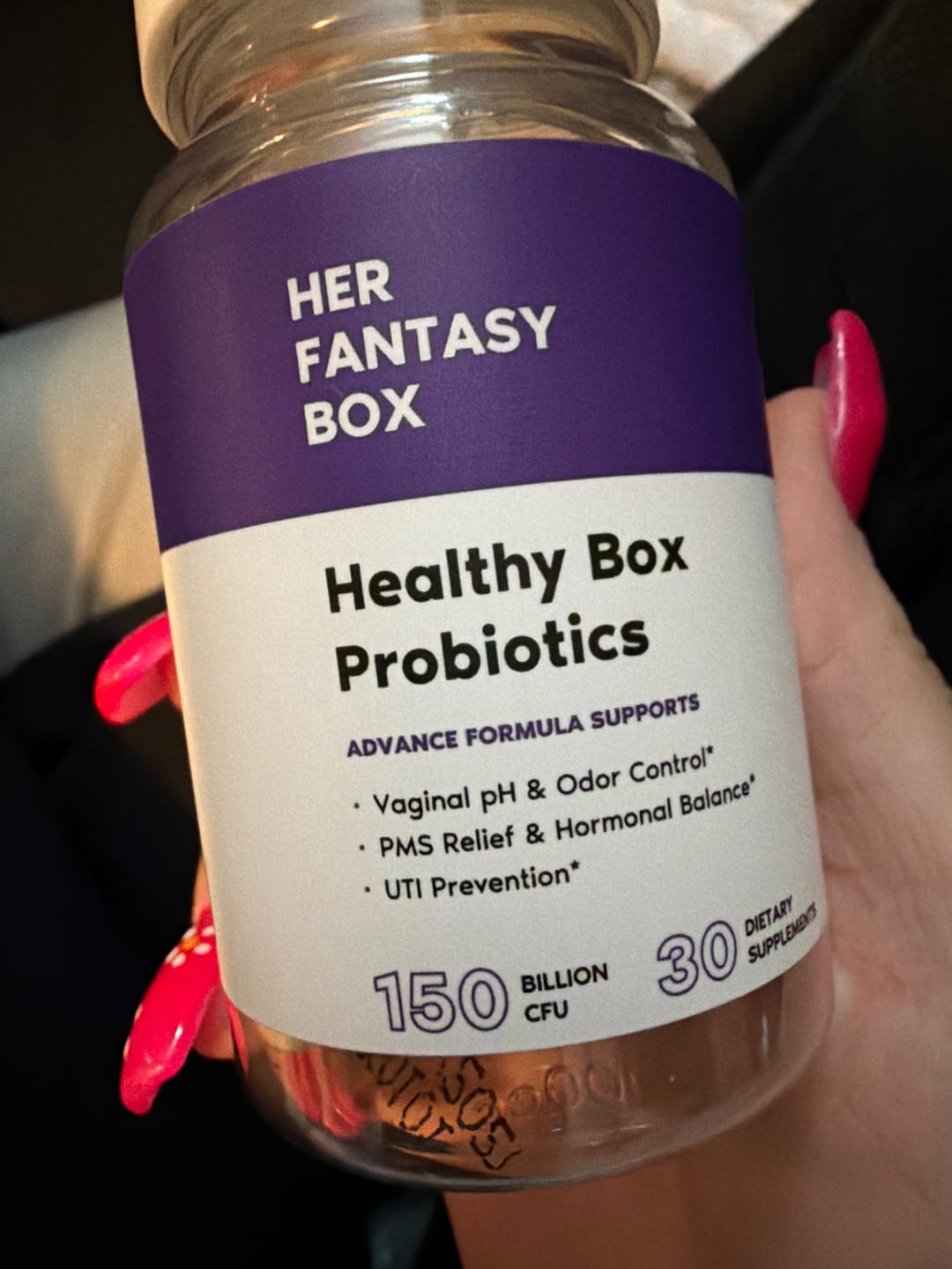 Customer photo review of Healthy Box Probiotics for pH, Odor, Pms Relief & Uti Prevention