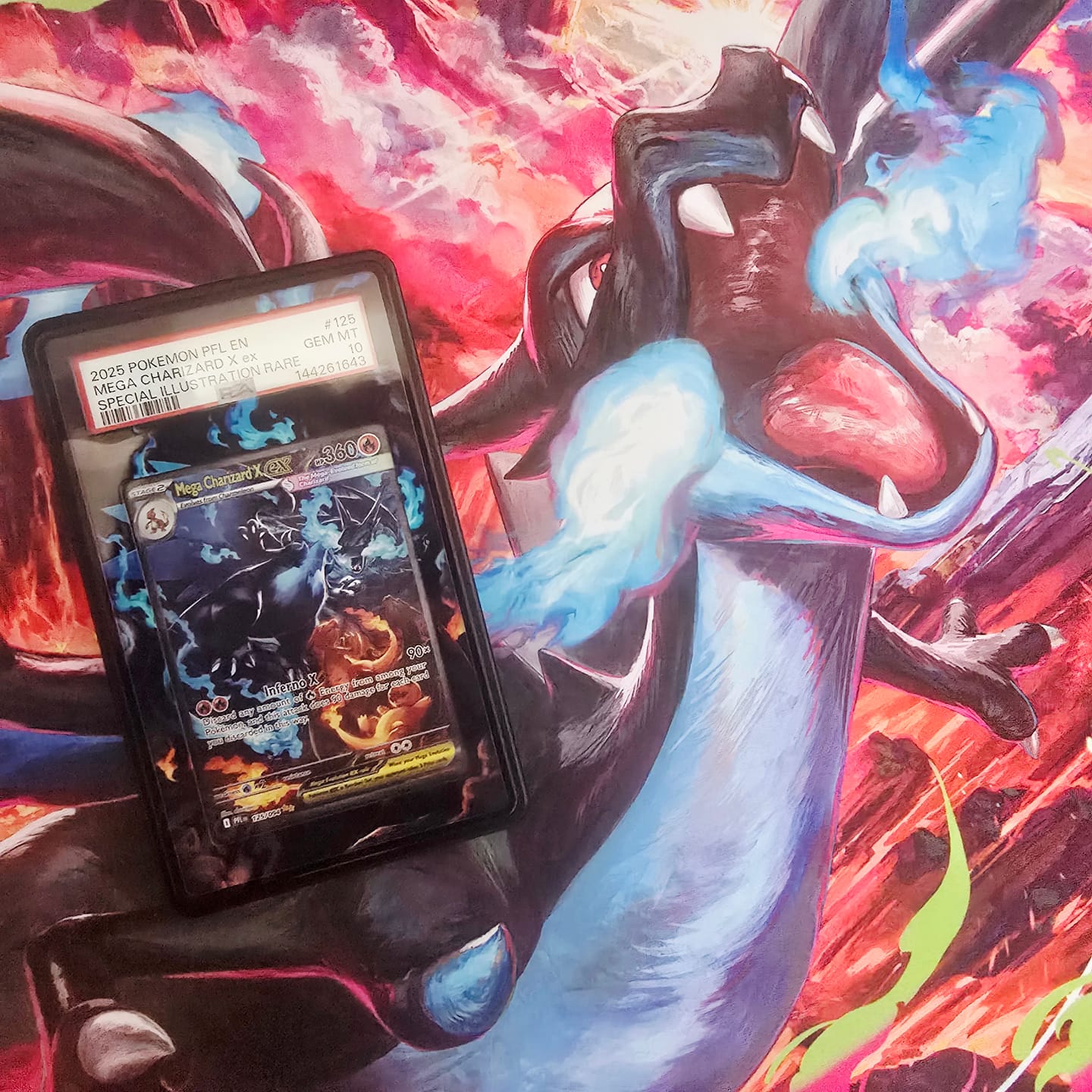 Customer photo review of Mega Charizard X ex 125-094 SIR SAR Phantasma Flames Extended Art Display Cases