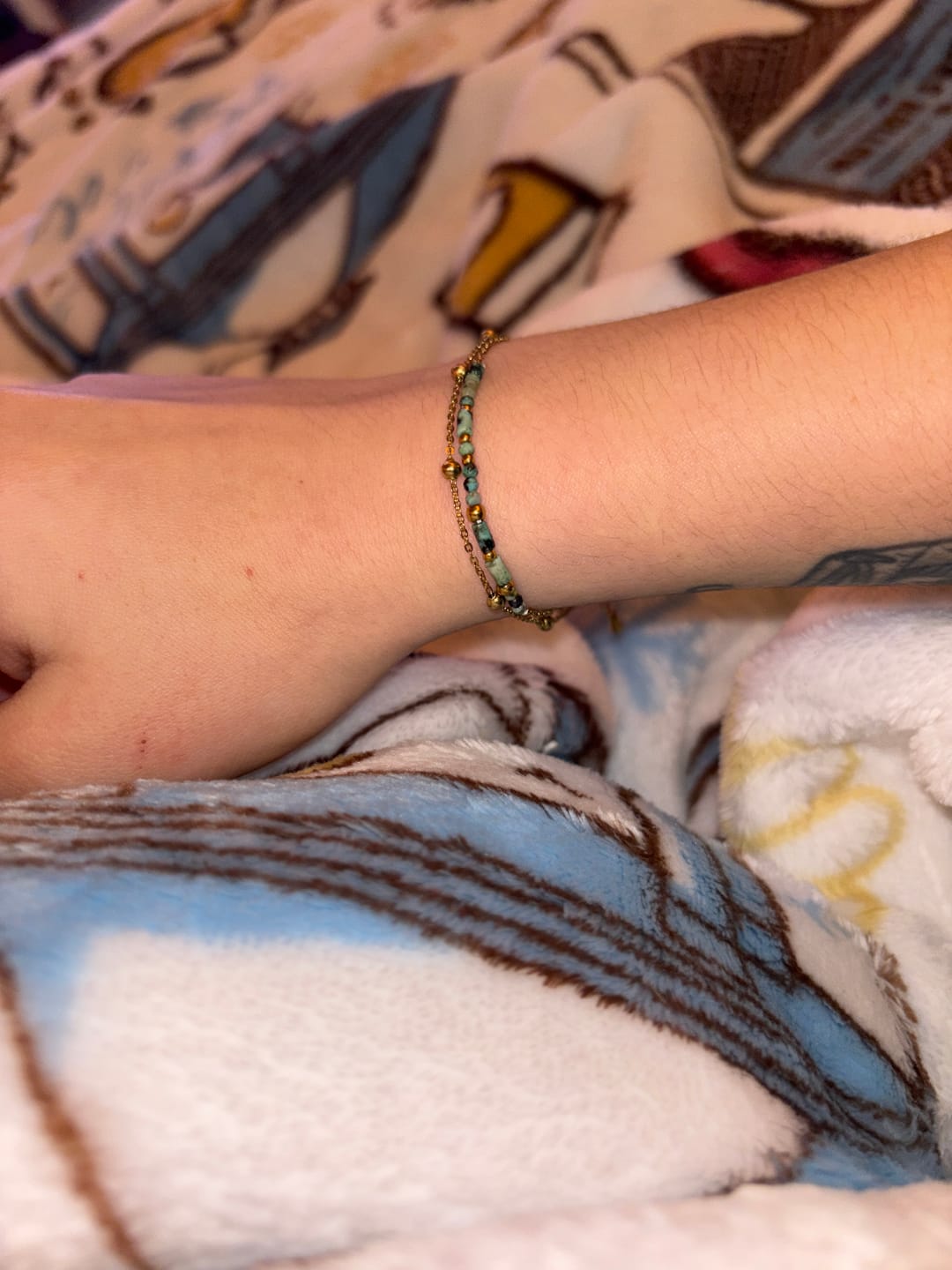 Customer photo review of Layered Stone Beads Bracelet