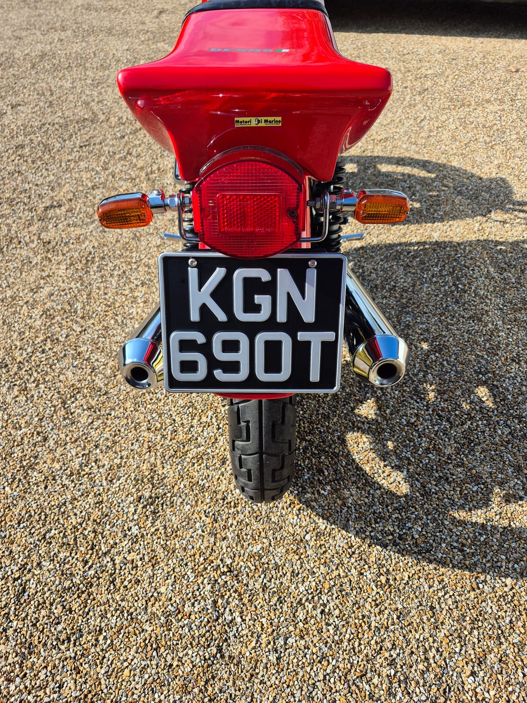 Customer photo review of Classic Metal Pressed Motorcycle Number Plate - 9 x 7 Inches