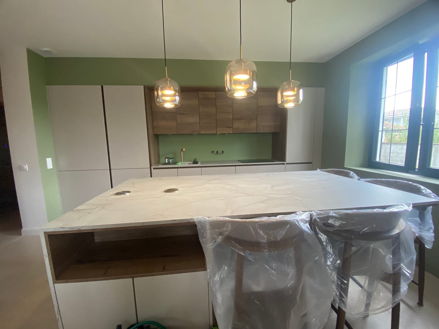 Customer photo review of Suspension moderne en verre teinté NOVA | 1 Suspension