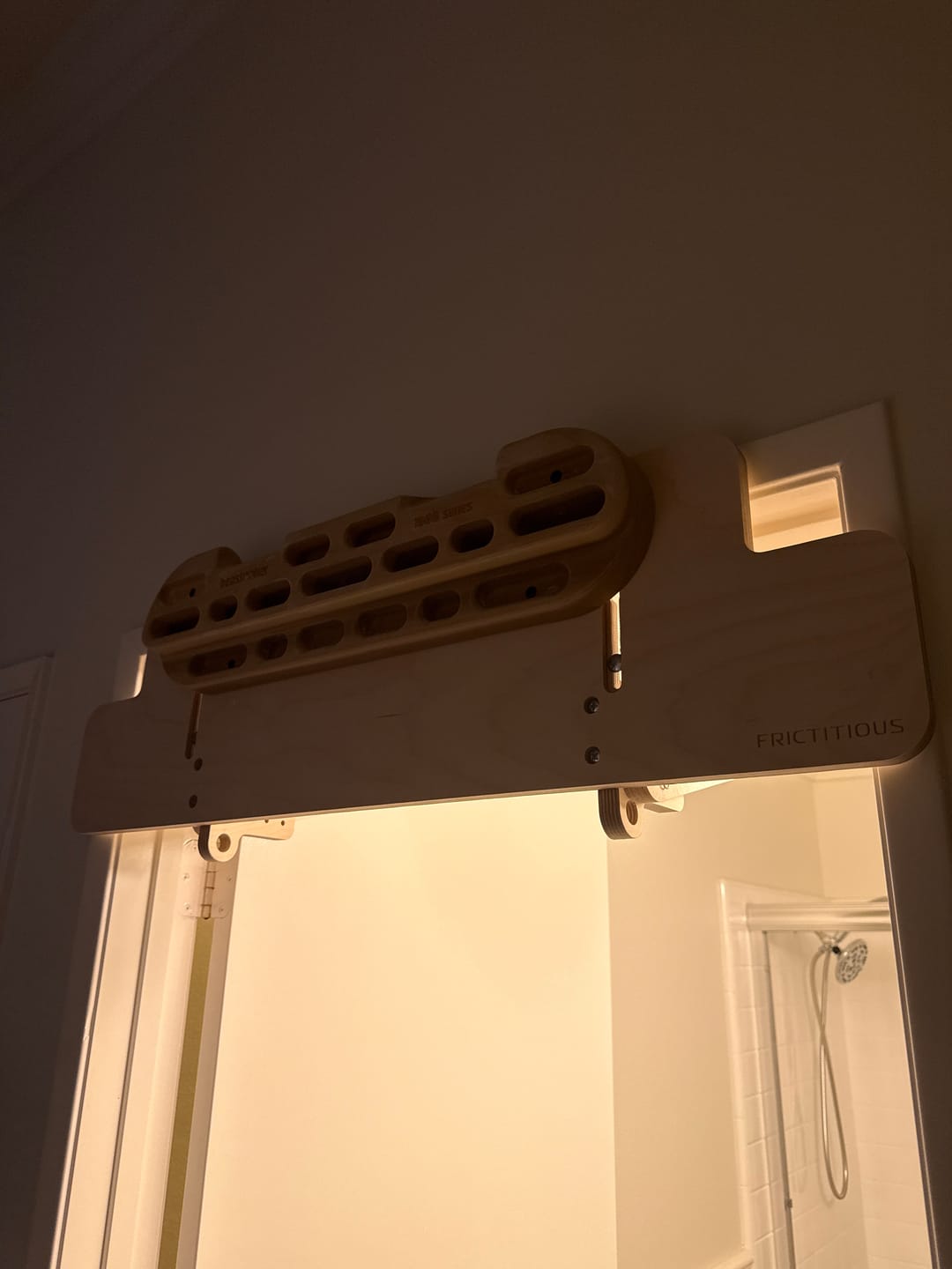 Customer photo review of Hangboard Doorway Mount