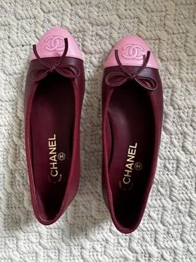 Customer photo review of Chanel 2026 Ballet Flat Burgundy Pink Lambskin