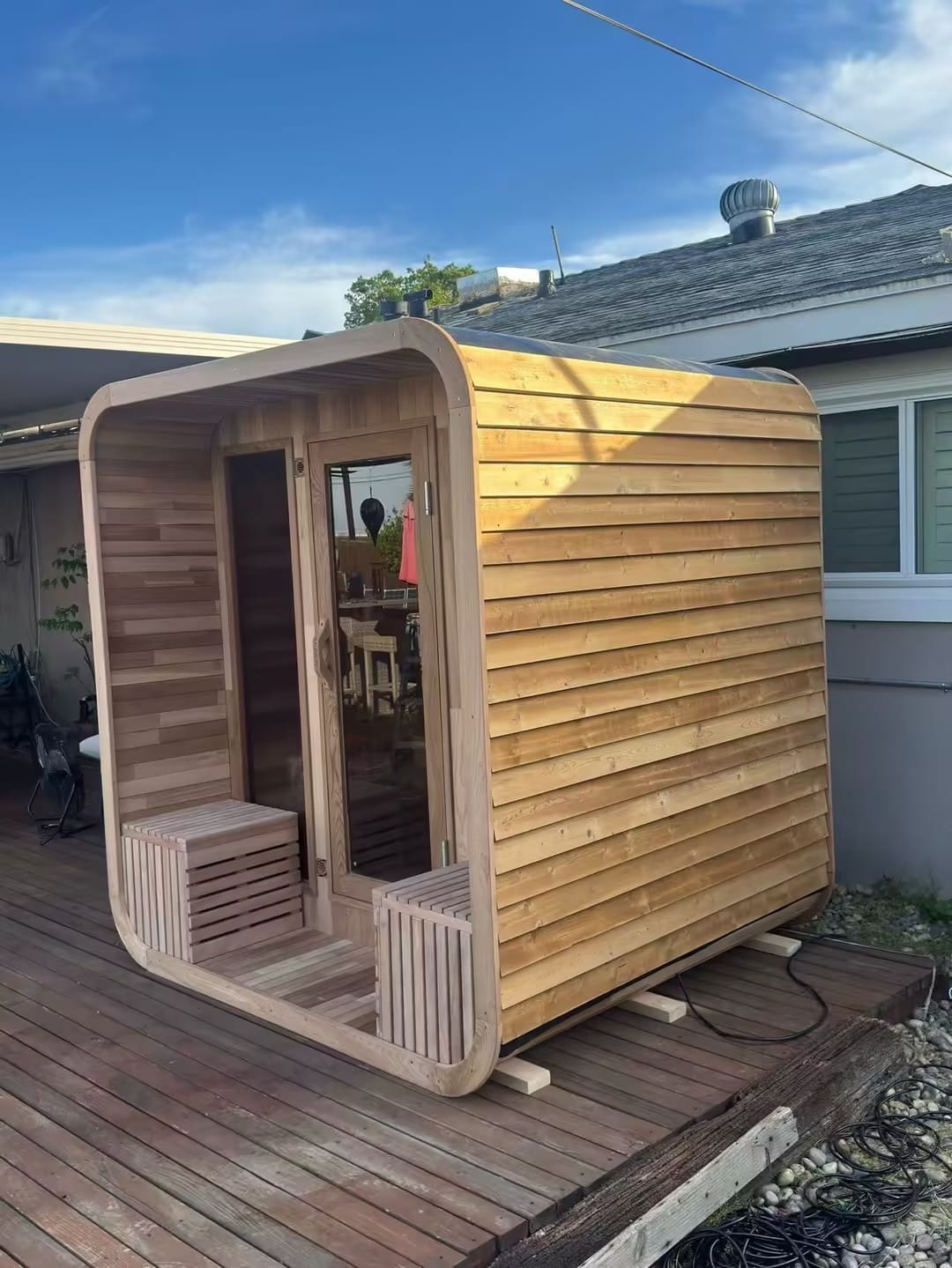 Customer photo review of OS-CALDERA CORE 4 | Saunasnet® 4-8 Person Outdoor Steam Sauna