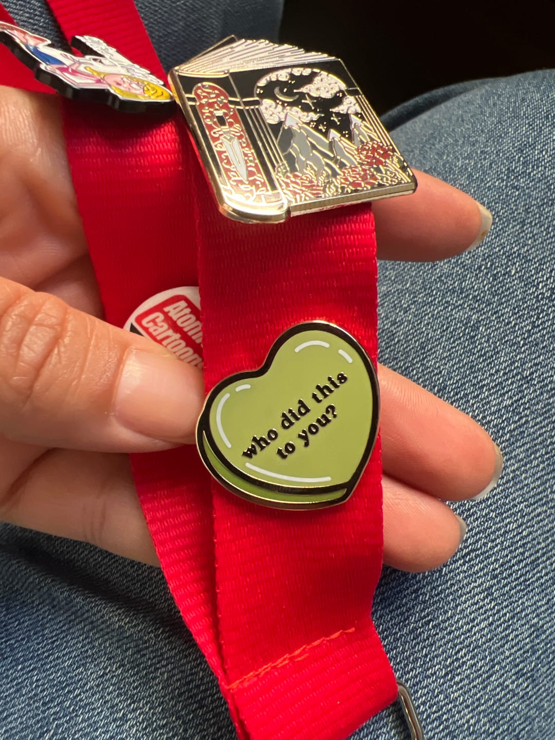 Customer photo review of Who Did This to You Pin