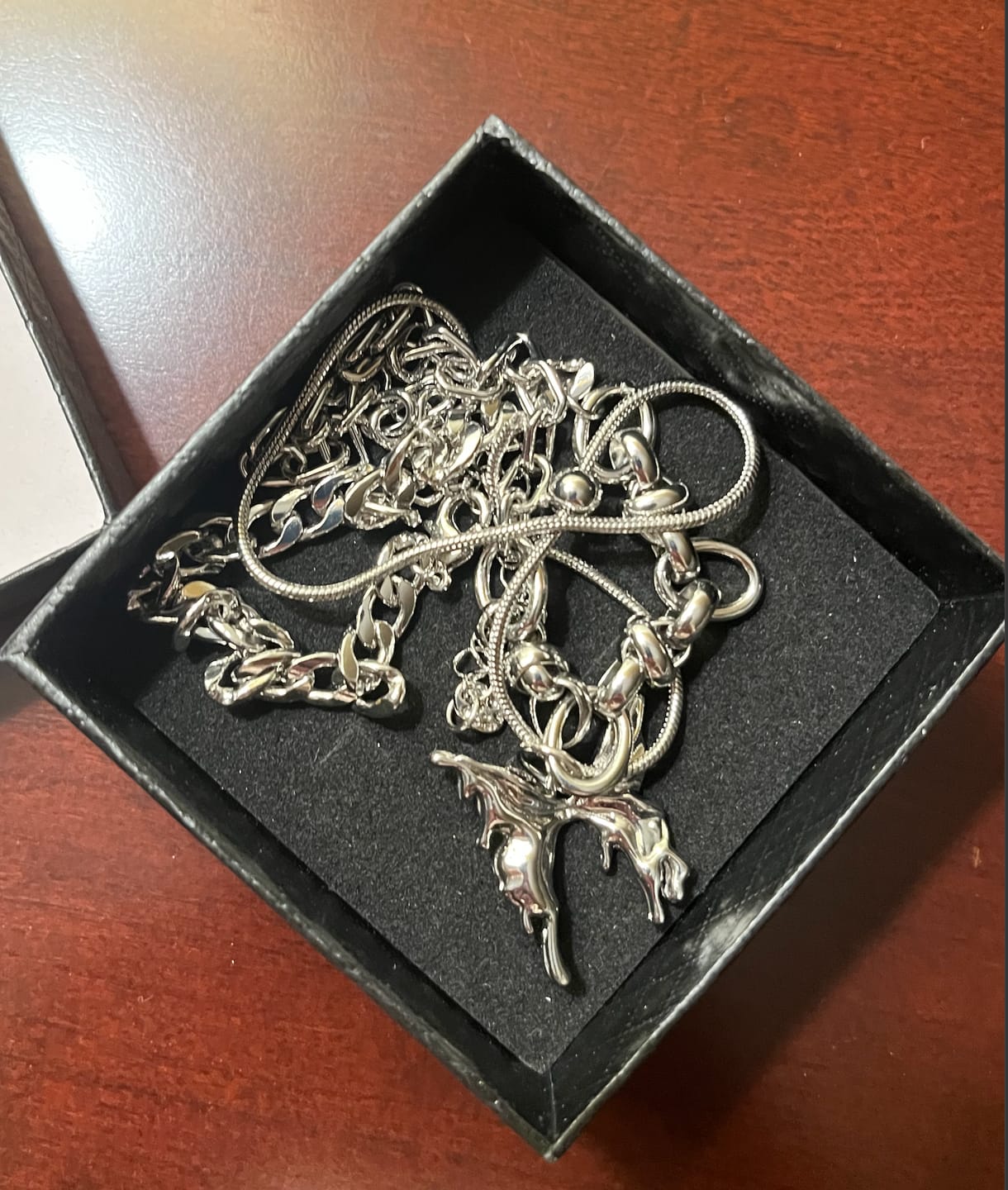 Customer photo review of Aelfric Eden Butterfly Pendant Necklace
