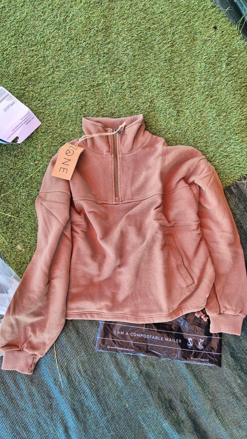 Customer photo review of Women's Zip Crew Sweater