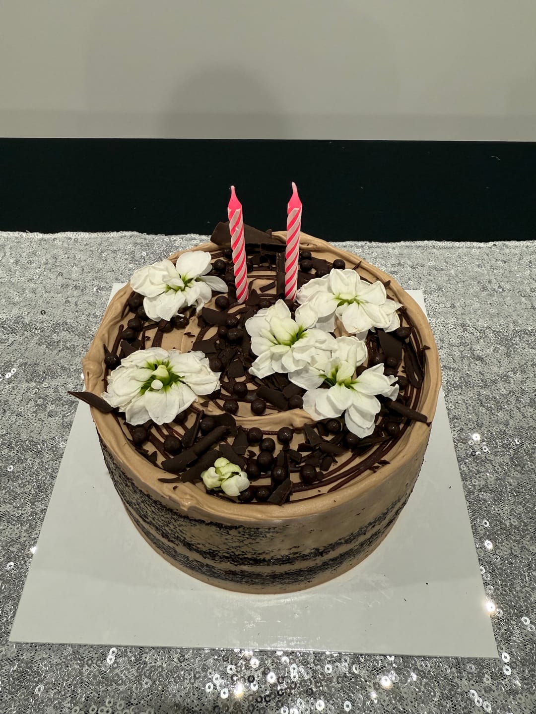Customer photo review of double chocolate cake