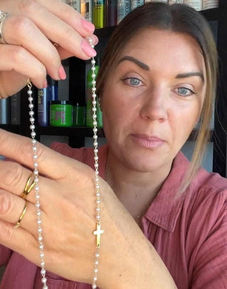 Customer photo review of Collar de la perla eterna