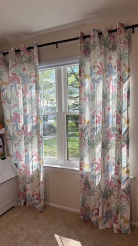 Customer photo review of Tropical Patterned Kid's Custom Curtain