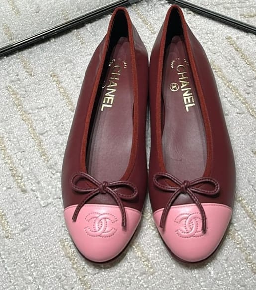 Customer photo review of Chanel 2026 Ballet Flat Burgundy Pink Lambskin