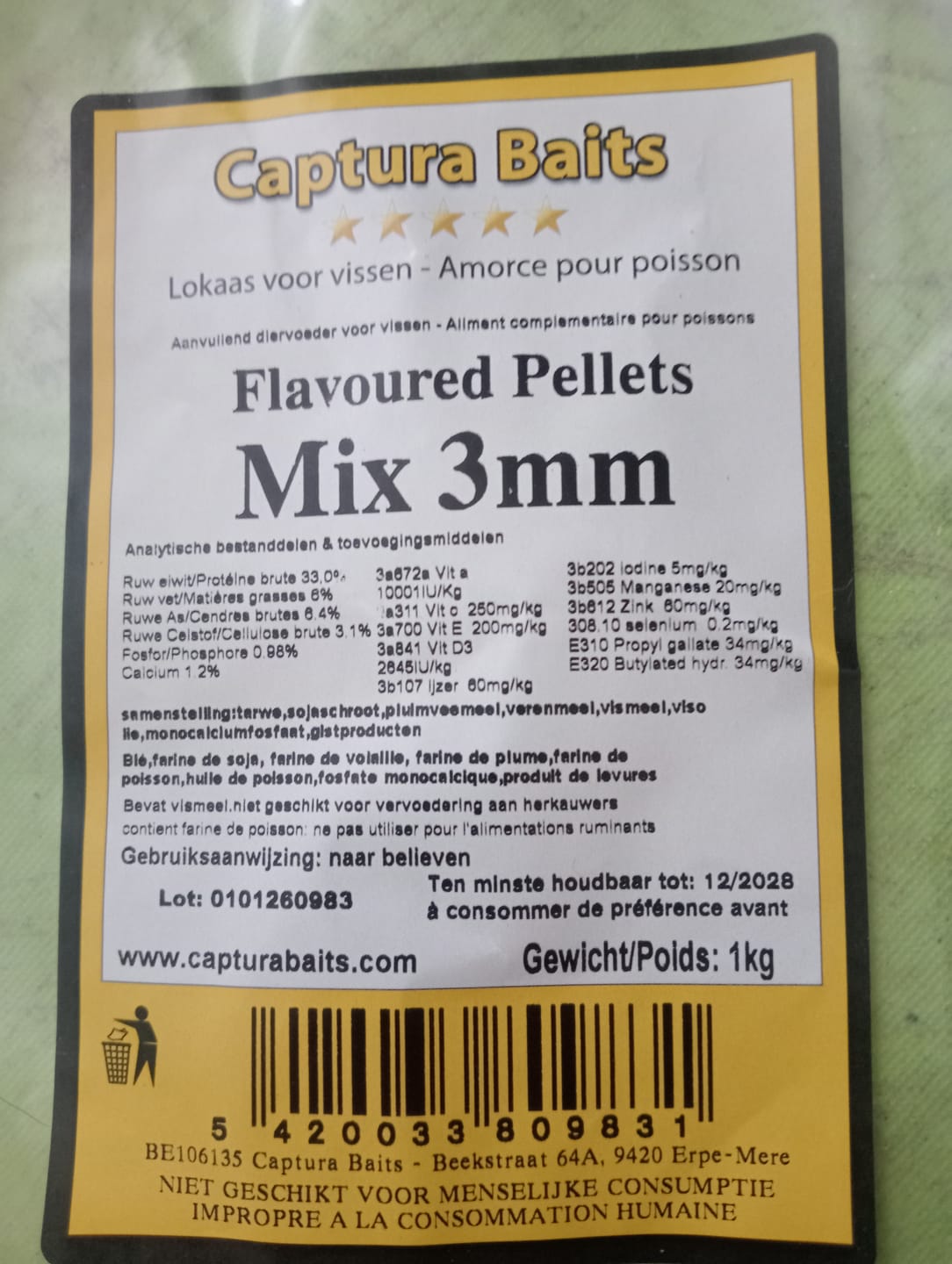 Customer photo review of FLAVOURED PELLETS 1kg
