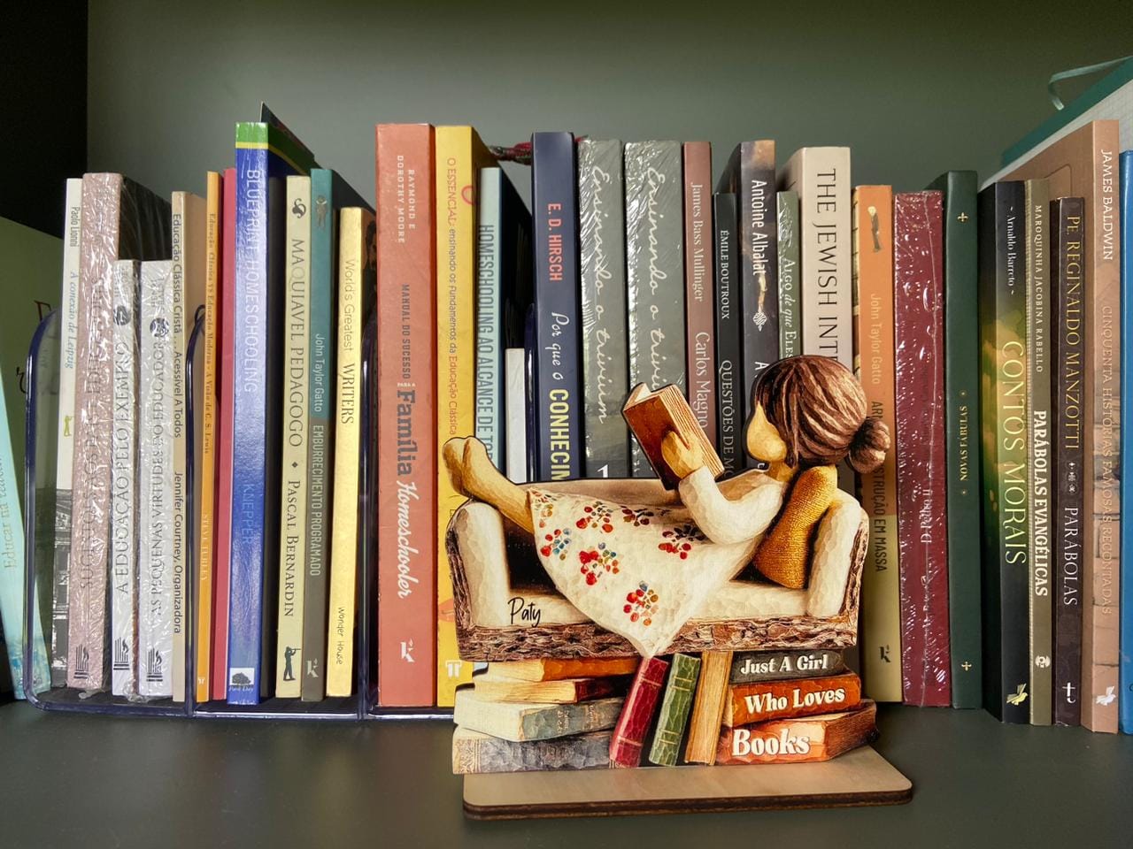 Customer photo review of Man Woman Book Lover Reading Book On Sofa - Personalized Standing Wooden Plaque