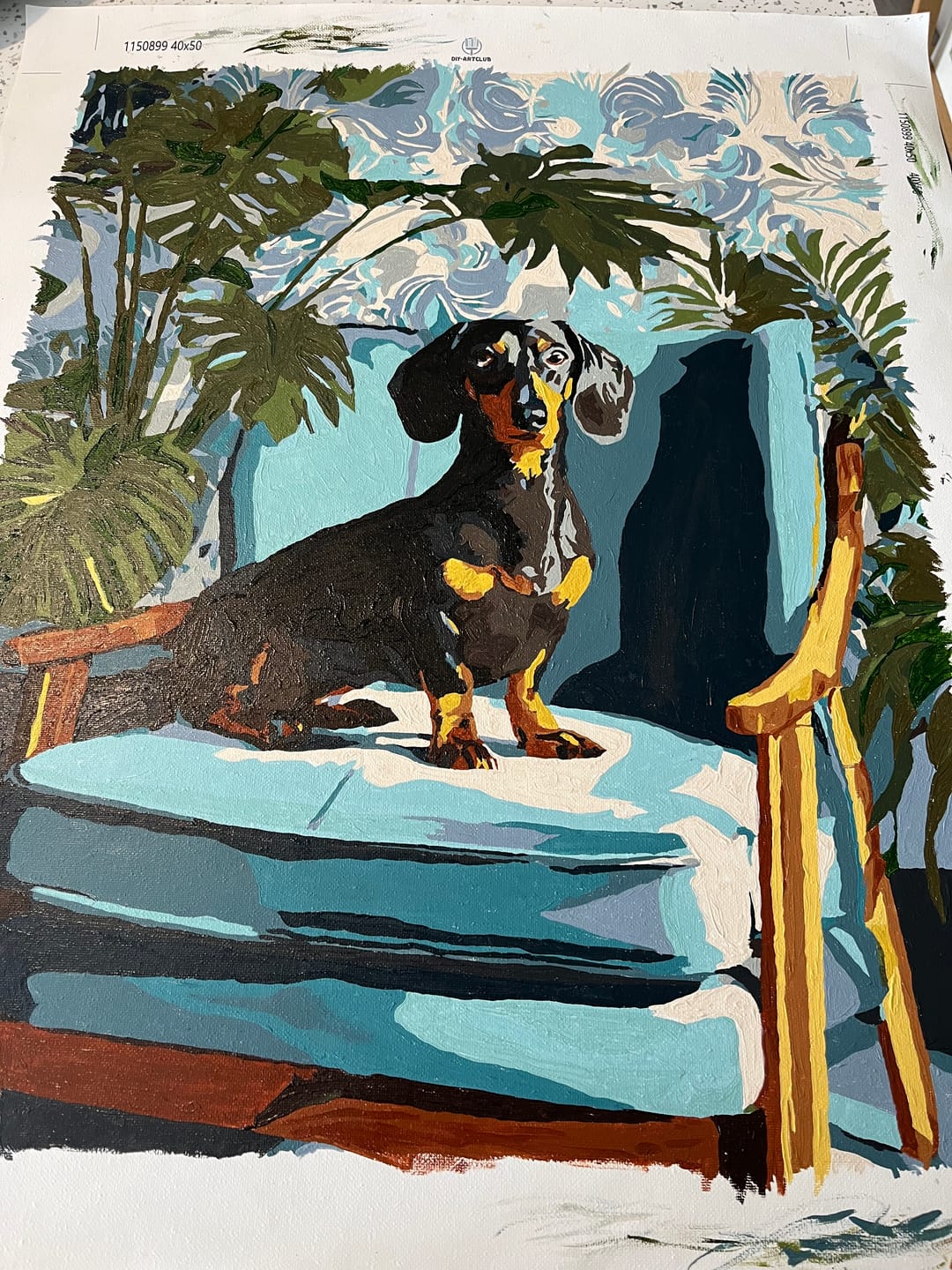 Customer photo review of A posing Dachshund | Paint by Number