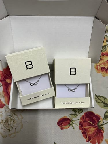 Customer photo review of Noelle Infinity Necklace