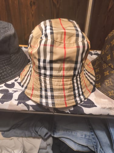 Customer photo review of Heritage check cotton bucket hat