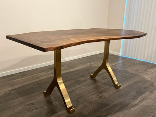 Customer photo review of Gold Table Legs 430 Wishbone 28.5" H Mid-Century Modern Style