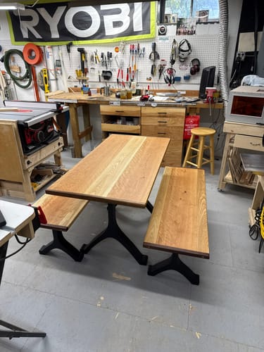 Customer photo review of Bench Legs 101 Wishbone 16.3" H Mid-Century Modern Style