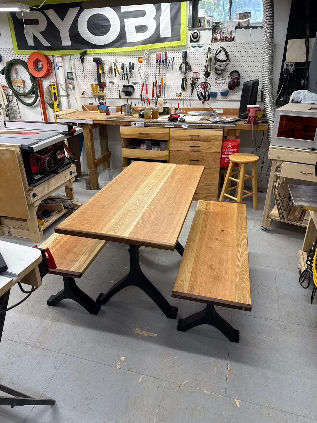Customer photo review of Bench Legs 101 Wishbone 16.3" H Mid-Century Modern Style