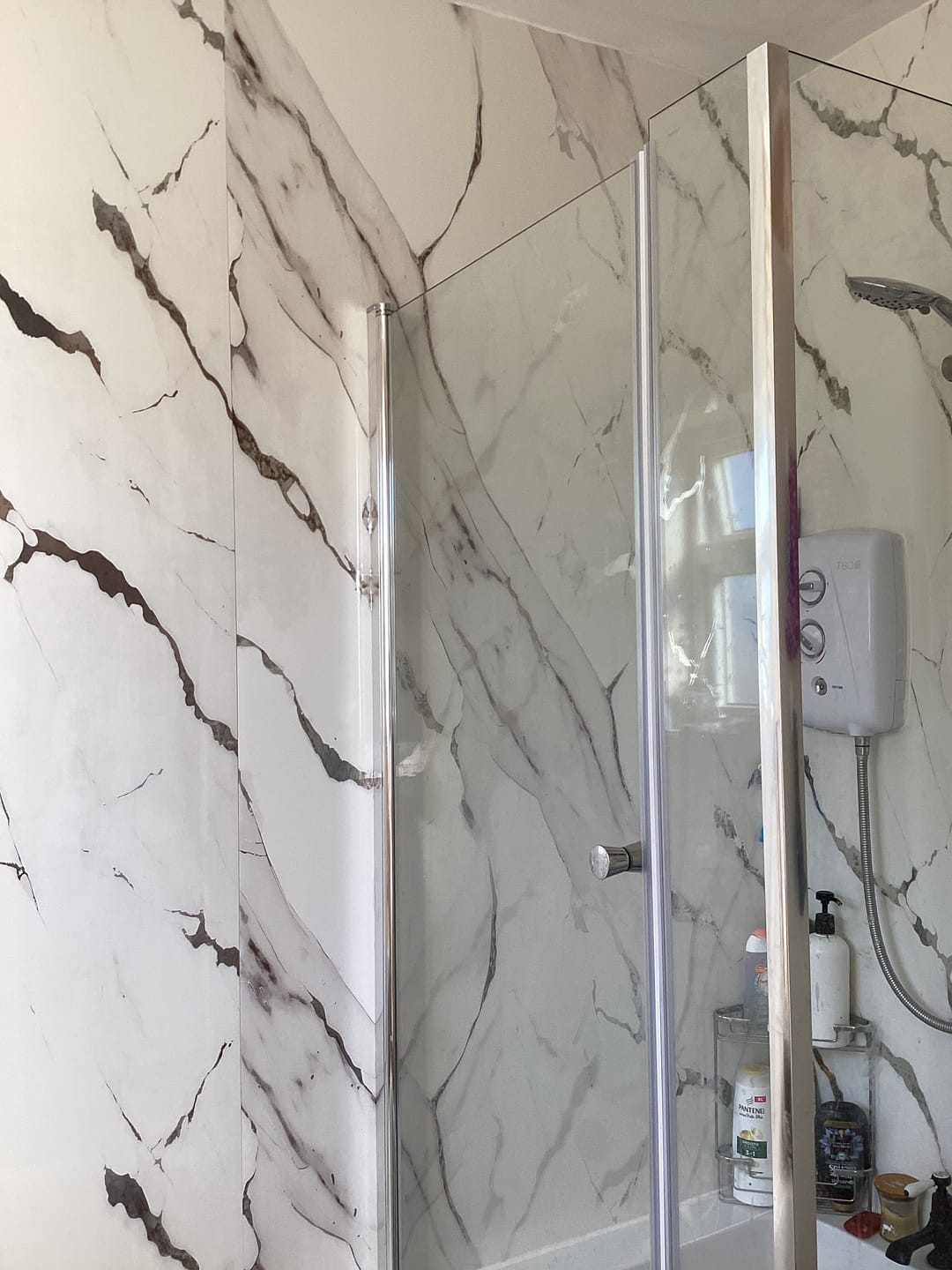 Customer photo review of 10mm Silvara Marble Gloss Shower Panel 1M x 2.4M