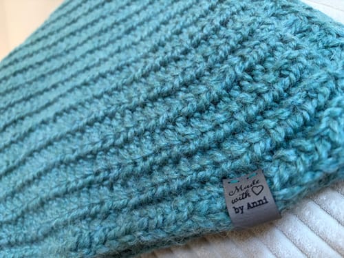 Customer photo review of Personalisierte Faltlabels aus Kunstleder - 60 x 20 mm - Labels mit Wunschname