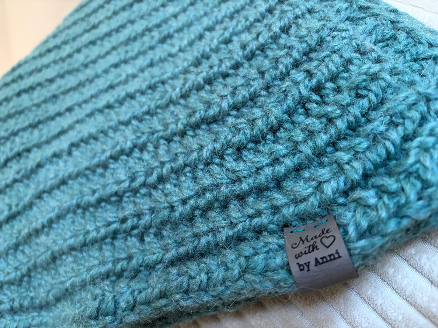 Customer photo review of Personalisierte Faltlabels aus Kunstleder - 60 x 20 mm - Labels mit Wunschname