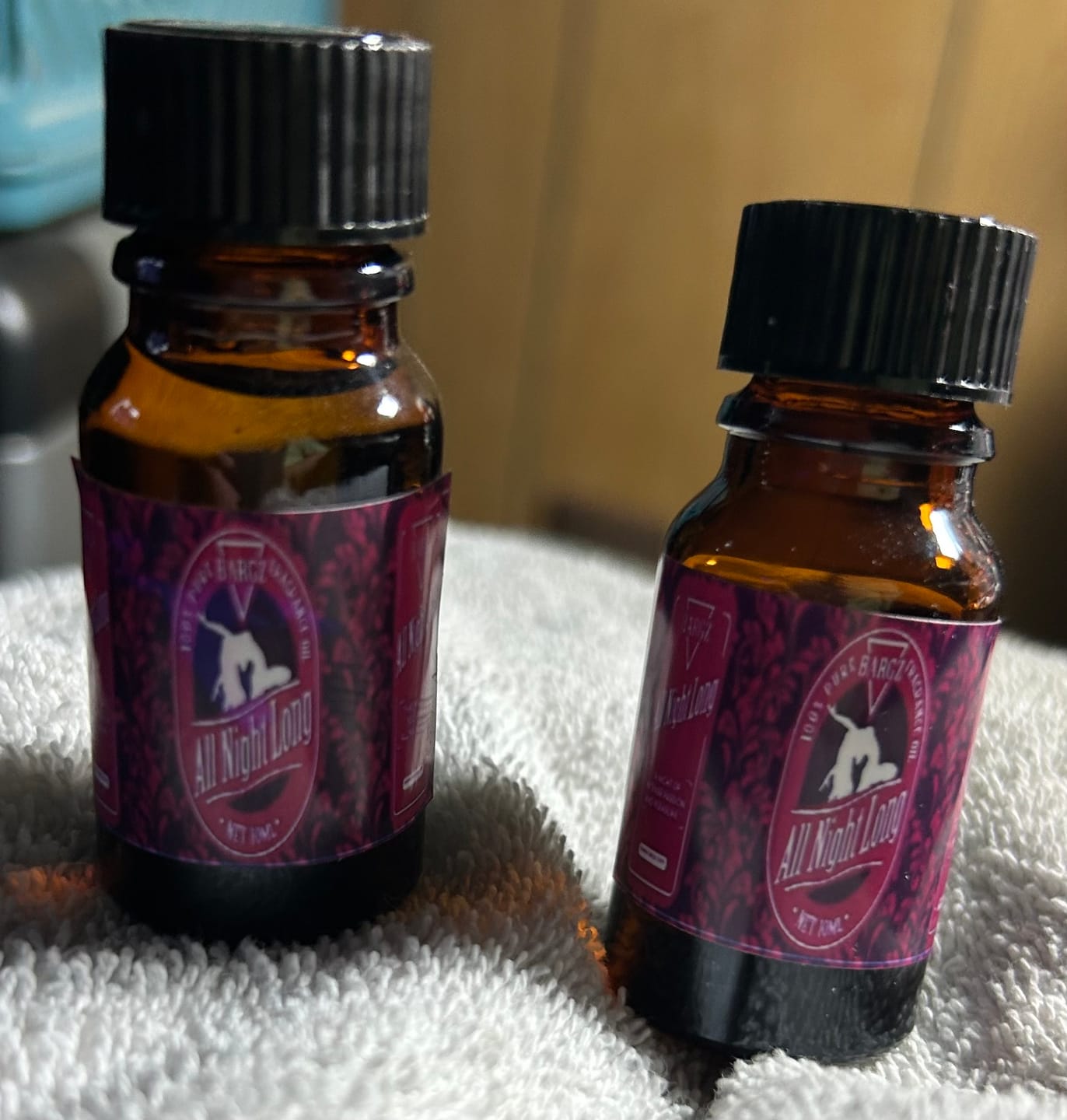 Customer photo review of Bargz One Night Stand Perfume Oil with Glass Amber Bottle Organic French Sweet and Musky Fragrance (10ml)