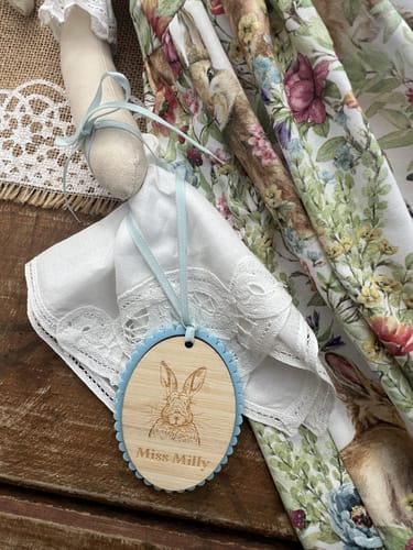 Customer photo review of Personalised Portrait Easter Tag