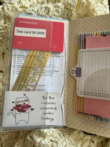 Customer photo review of SPOTMINDERS. Tracking Card