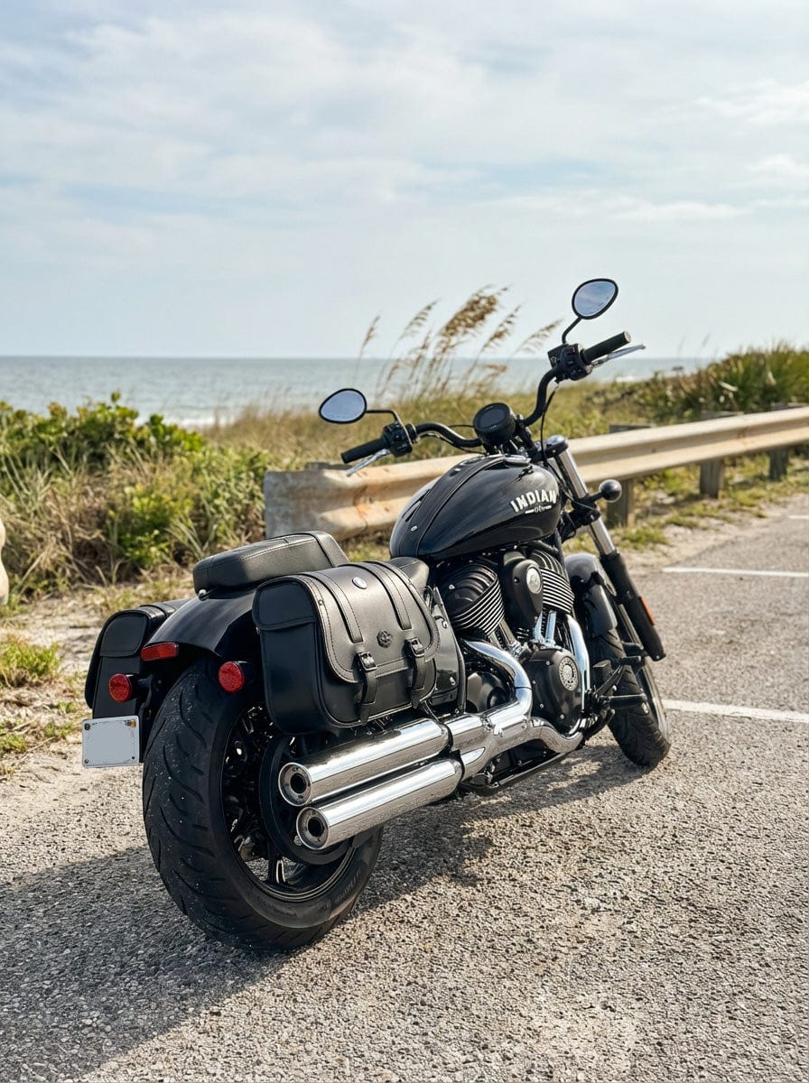 Customer photo review of 25L - SpiritBlade Large Indian Chief Leather Motorcycle Saddlebags