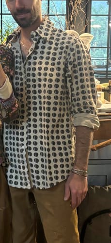 Customer photo review of Circle Pattern Cotton Long Sleeve Shirt