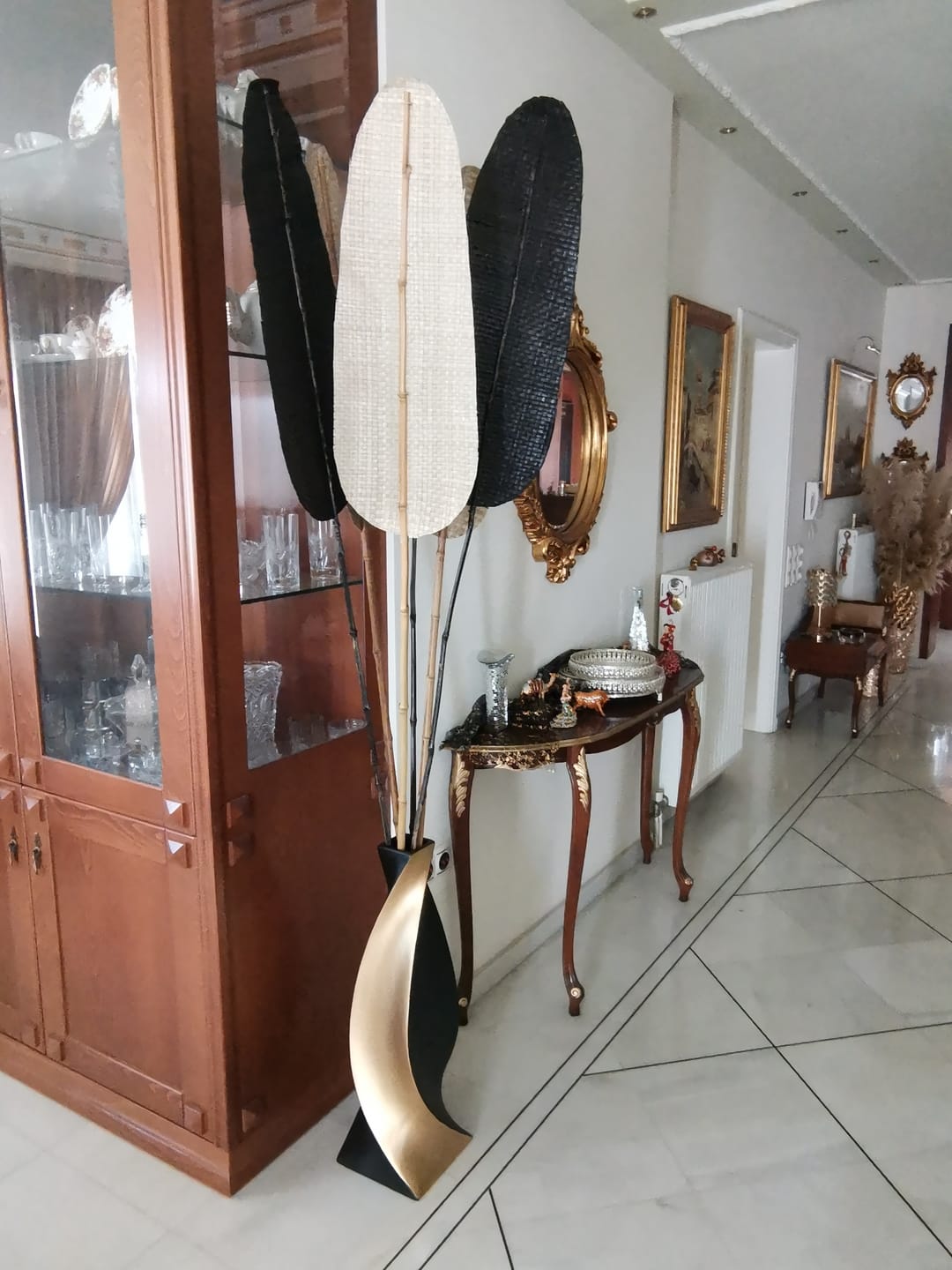 Customer photo review of Διακοσμητικά Κλάδια Leafs Set 6 τεμ.Φυσικές Ίνες Μαύρο/Μπεζ H202xW26xD1 cm VICAL