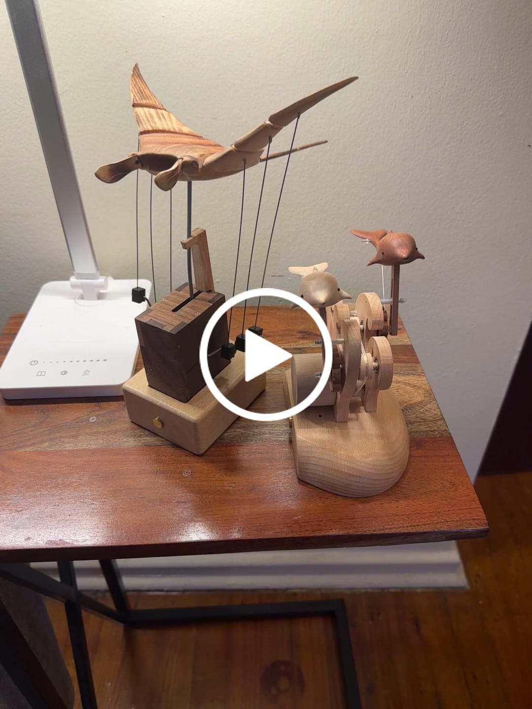 Customer video review of MarinerPoet™ Handcrafted Wooden Manta Ray Automaton