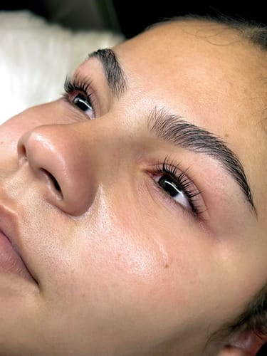Customer's close-up showcasing the flawless, lifted lashes from the Korean Lash Lift.