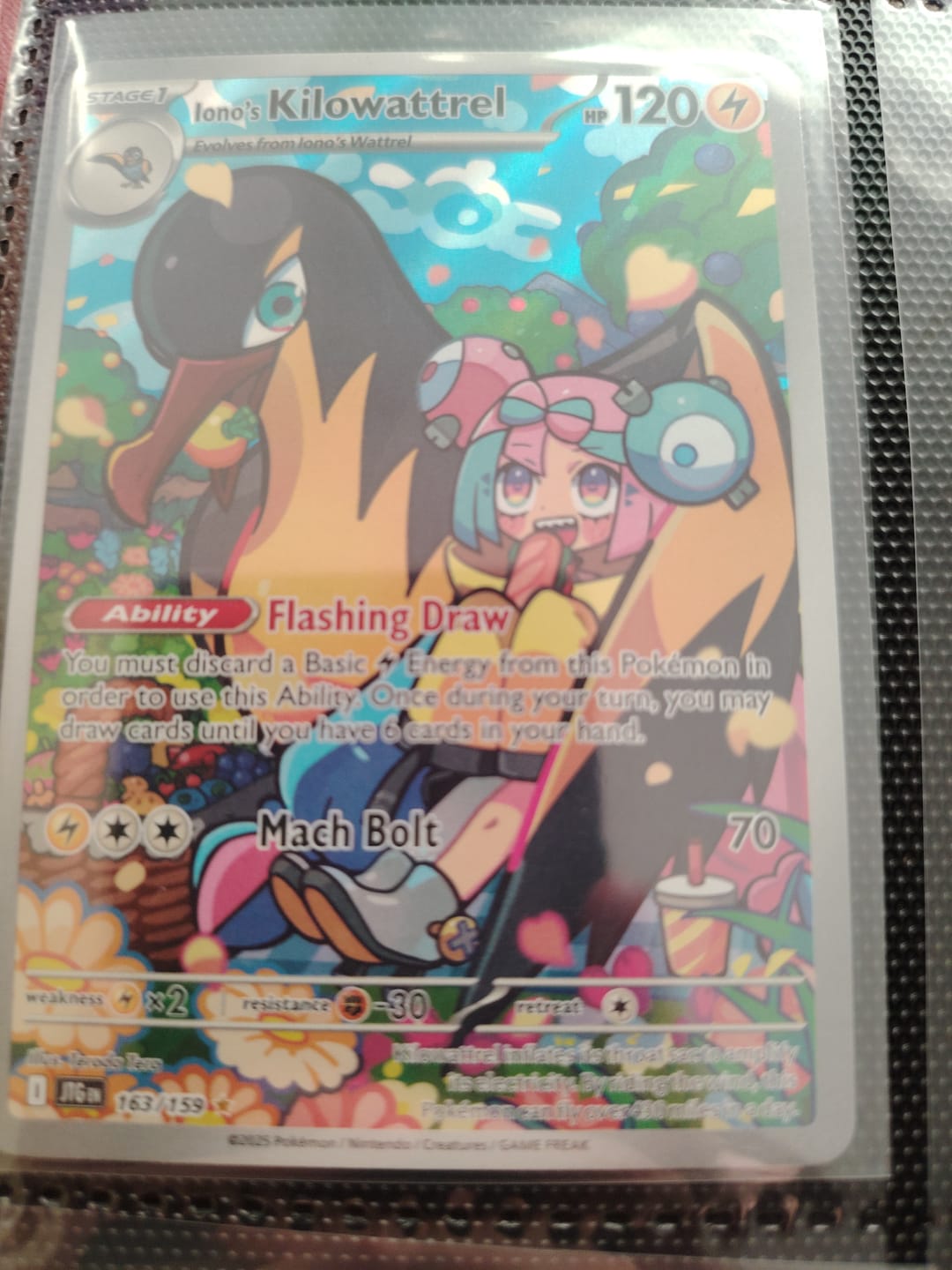 Customer photo review of Pokemon TCG Iono's Kilowattrel 163/159- Journey Together