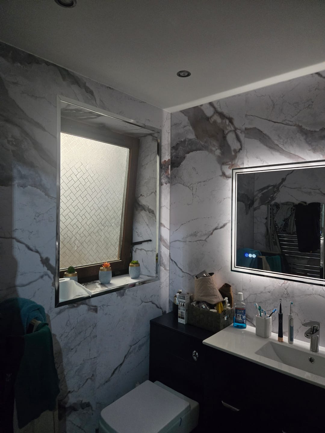 Customer photo review of Premium Sapphire Marble Matt Shower Wall Panel – 1M x 2.4M