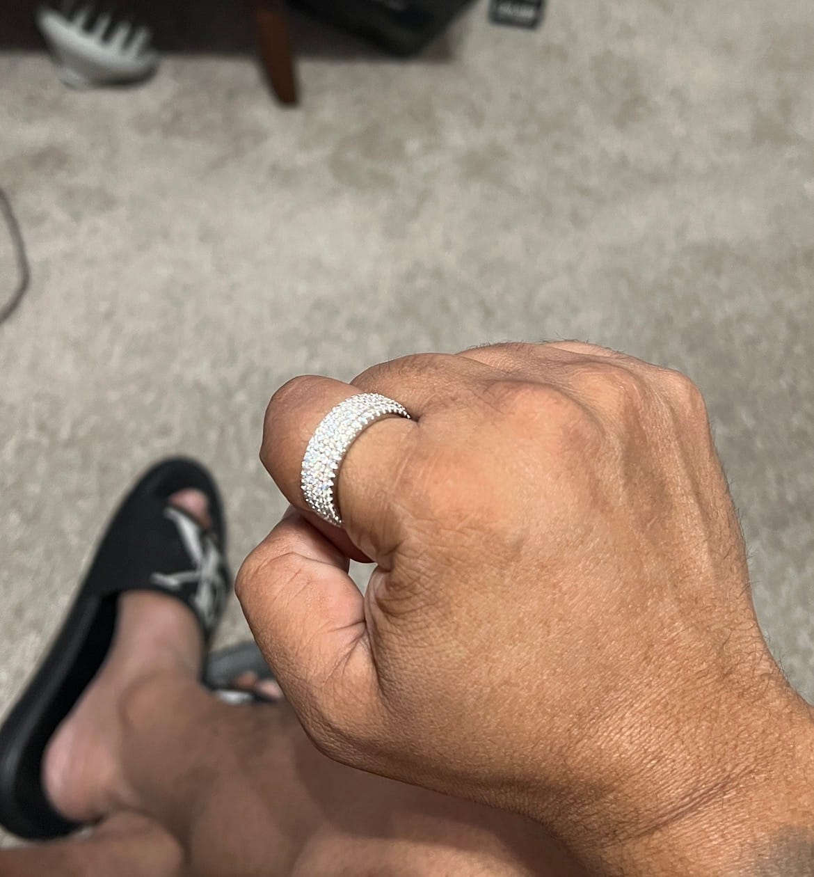 Customer photo review of 5 Row Paved Ring - White Gold
