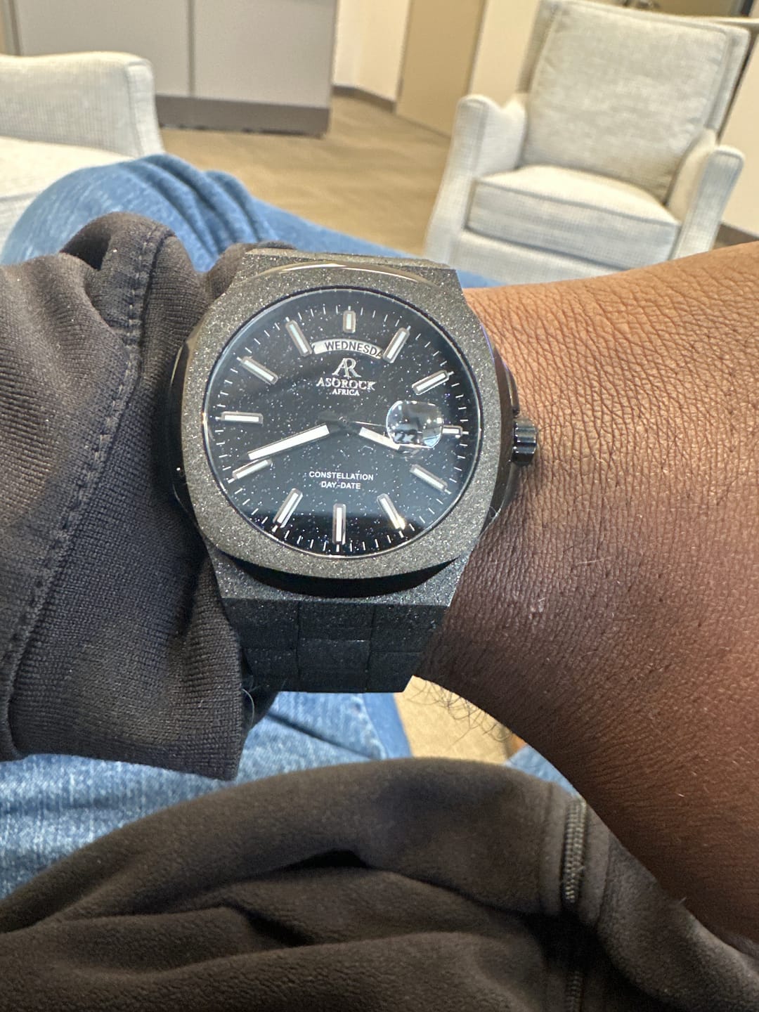 Customer photo review of All Black frosted stardust Constellation Day-Date