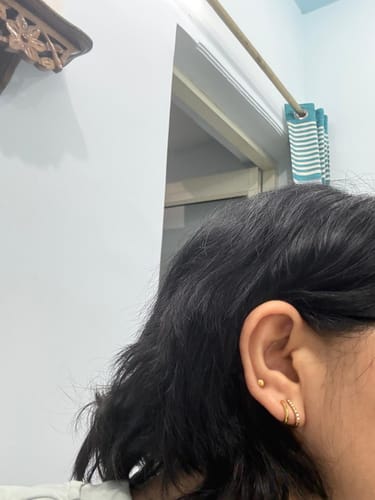 Customer photo review of Crystal Curve Earrings