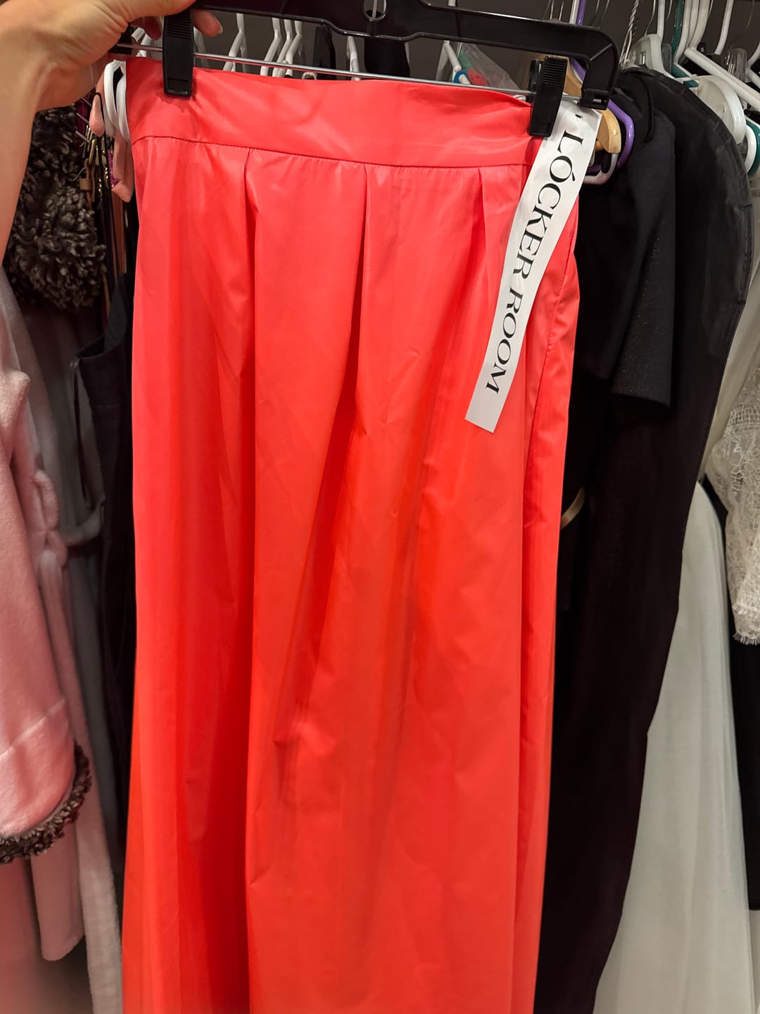 Customer photo review of High-Waisted Neon Pink Maxi Skirt with Elastic Waistband