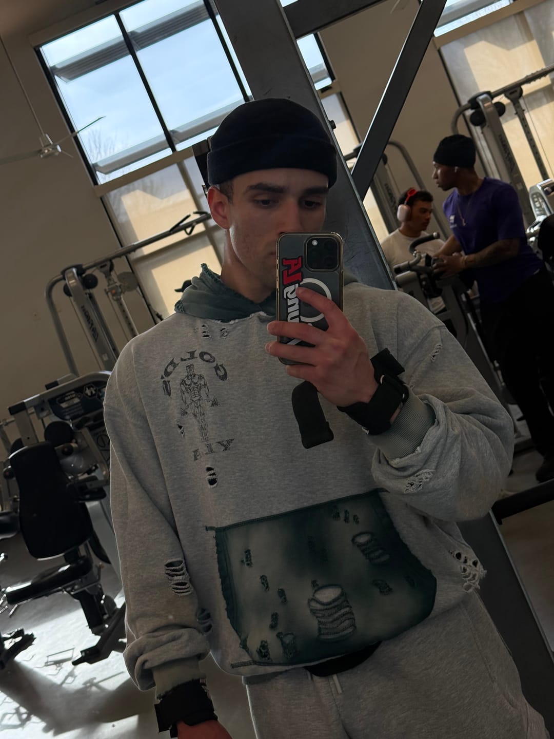 Customer photo review of 5168 - Gold's Iron Legacy Distress Hoodies