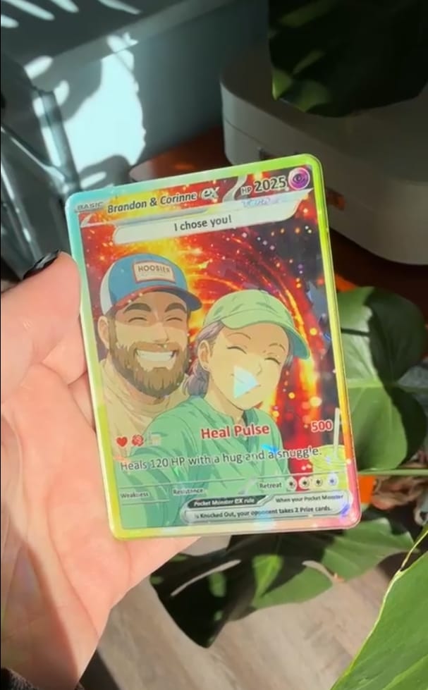 Customer photo review of Custom Pokémon Cards with Anime Picture, Personalized Poke Cards Animated Style Gifts for Him and Her - CPC-04.B
