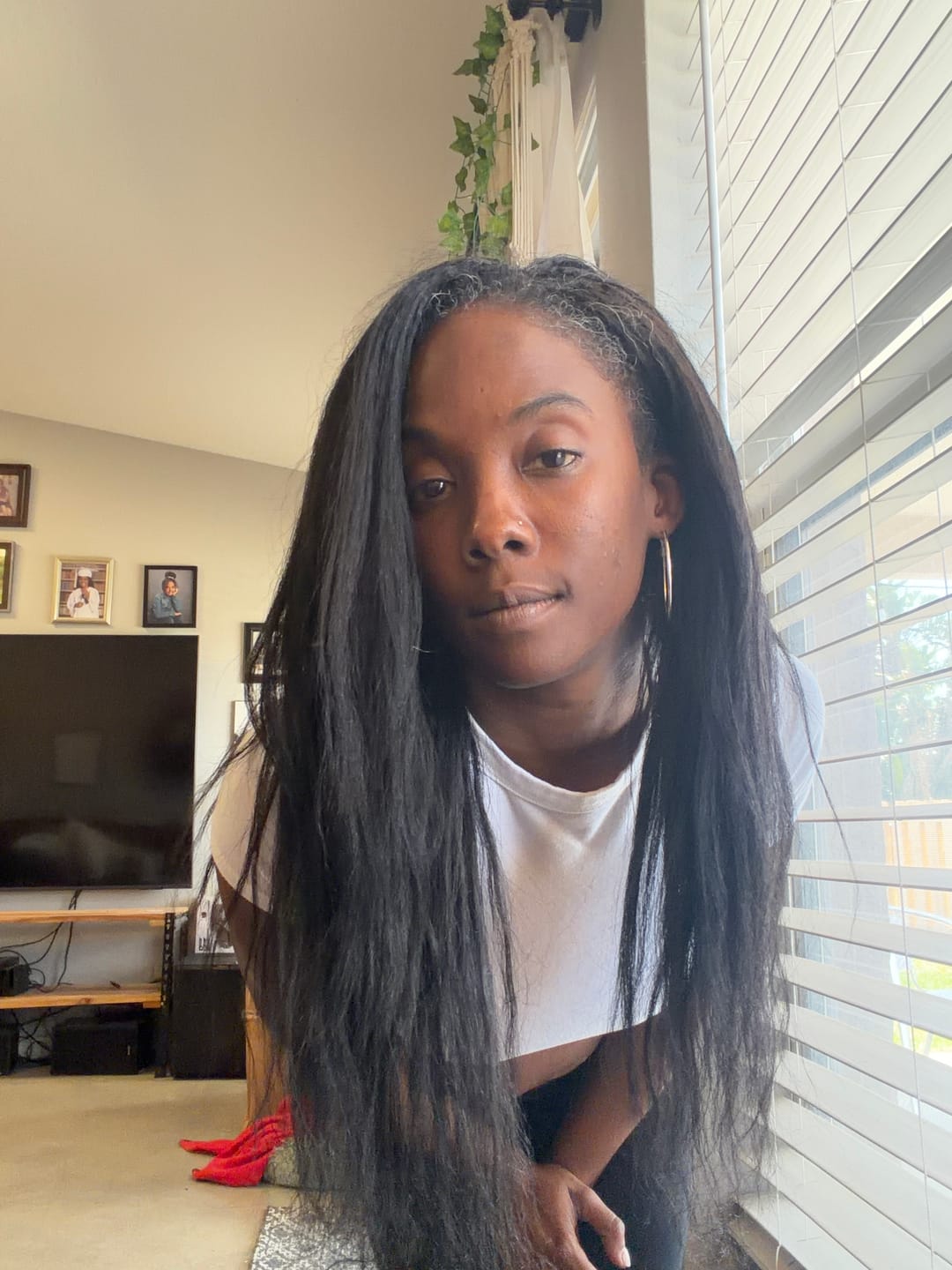 Customer photo review of Kinky Straight Human Crochet Hair