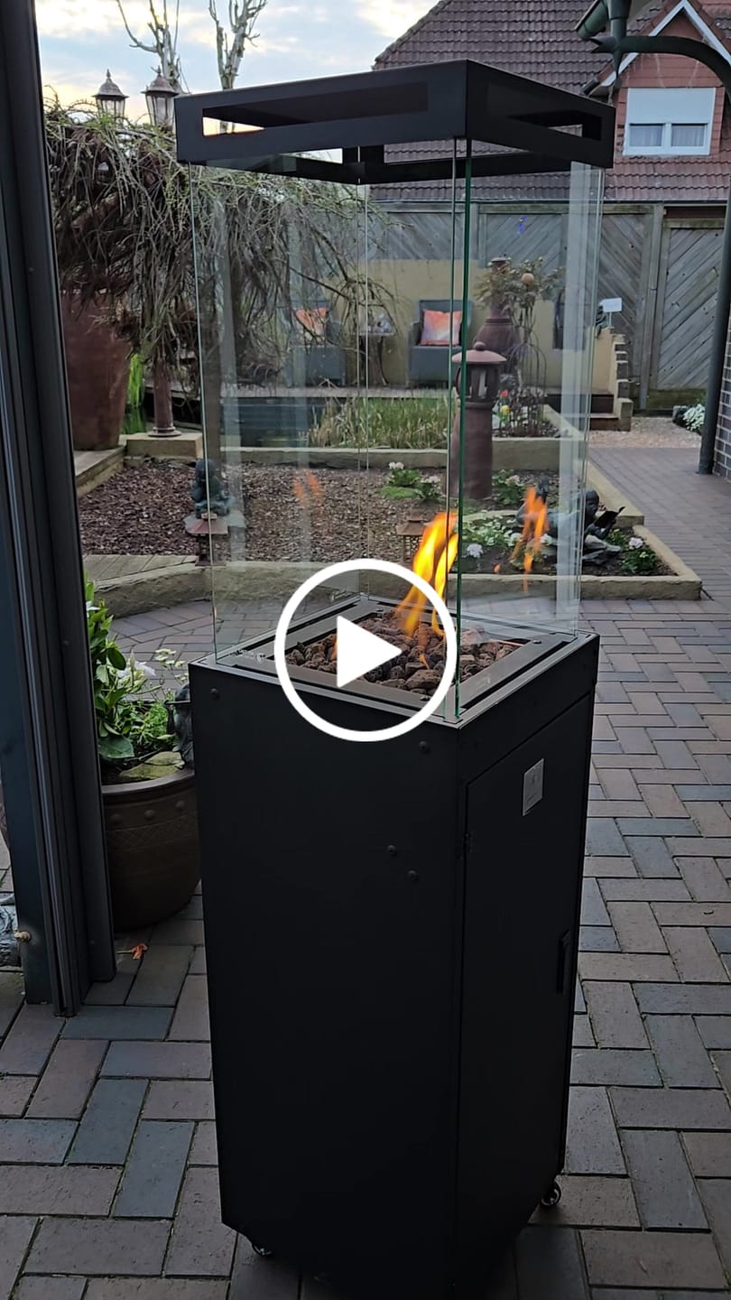 Customer video review of Gartenzeit® Gas-Terrassenheizer mit Glaszylinder inkl. Abdeckung