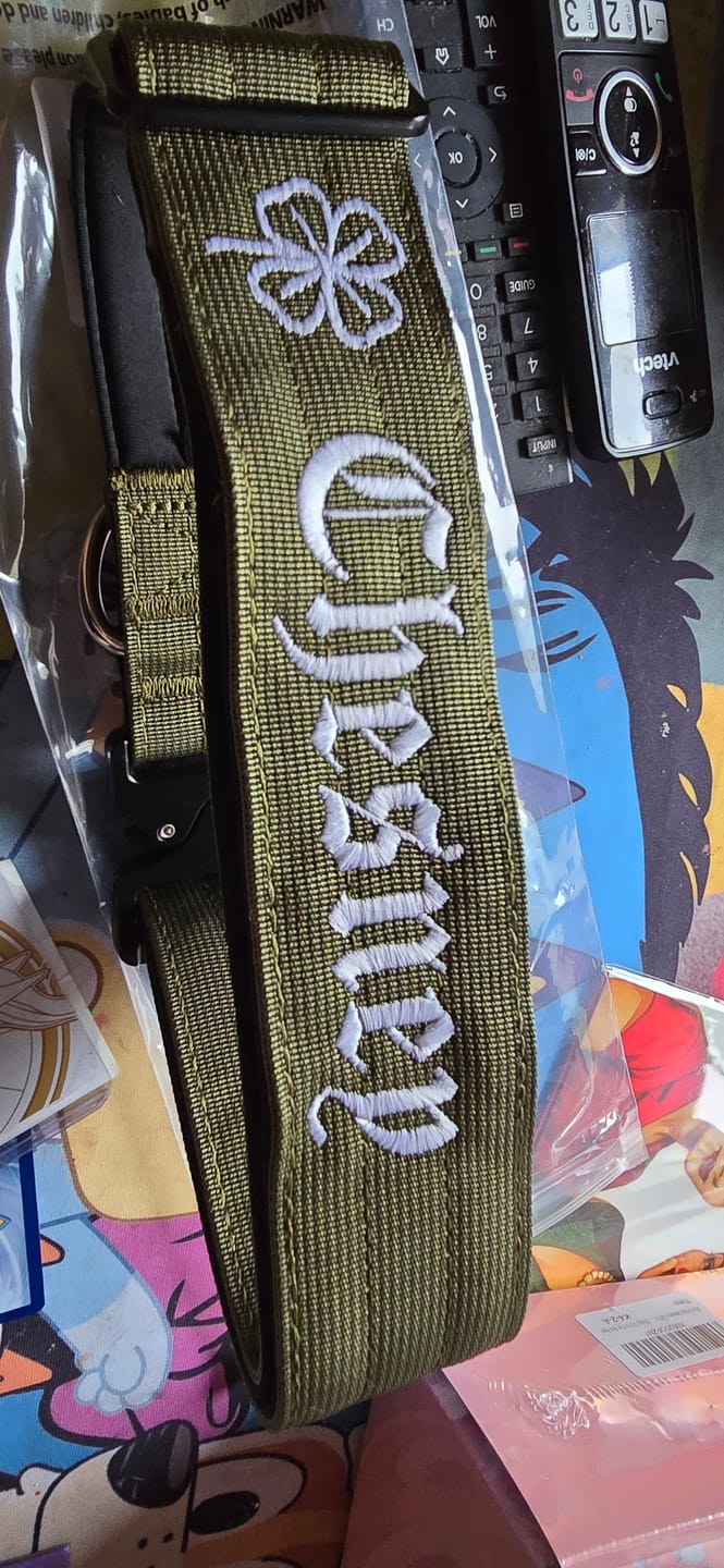 Customer photo review of 5cm Combat® Collar | With Handle & Secure Clip - Khaki