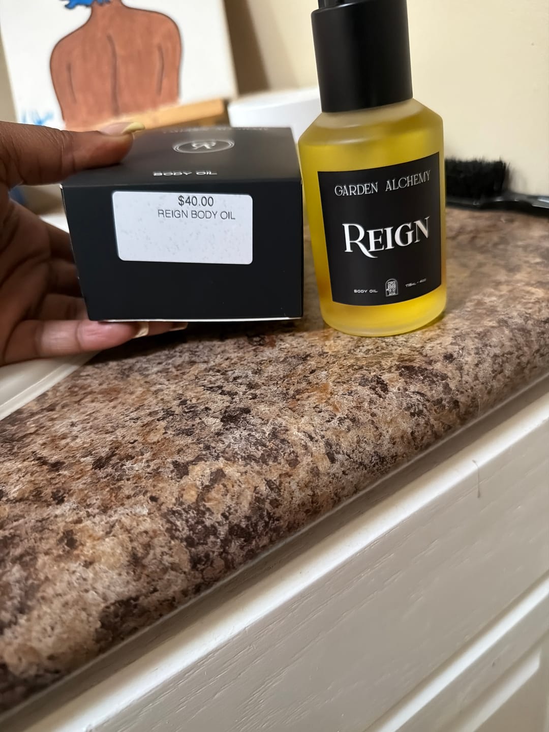 Customer photo review of REIGN BODY OIL