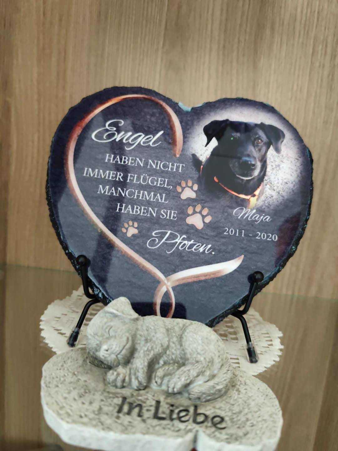 Customer photo review of Personalisiertes Schieferherz - Engel haben Pfoten