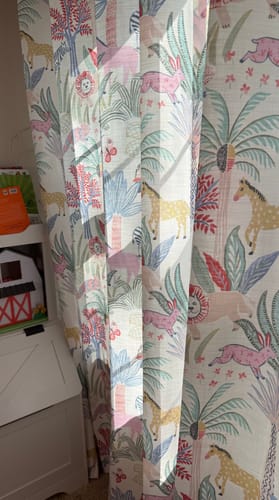 Customer photo review of Tropical Patterned Kid's Custom Curtain